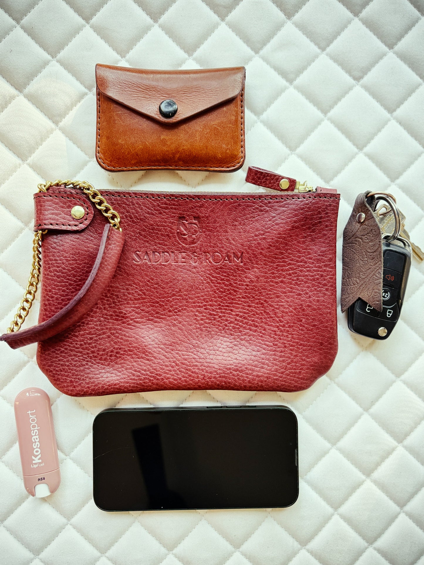 Saddle & Roam Burgundy Harness Wristlet