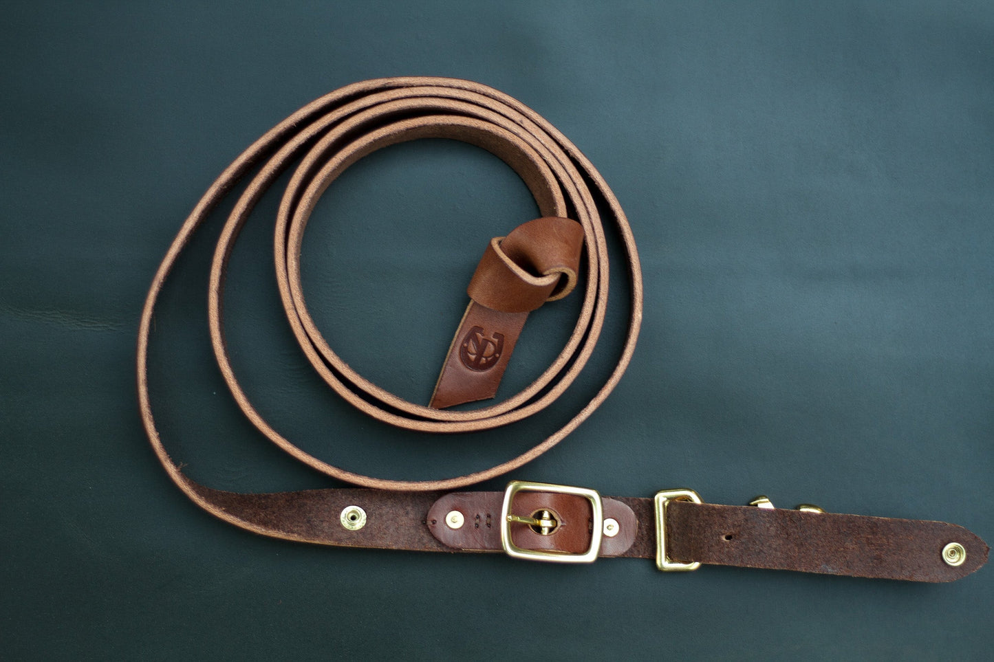 Saddle & Roam Brown Leather Lead Shank