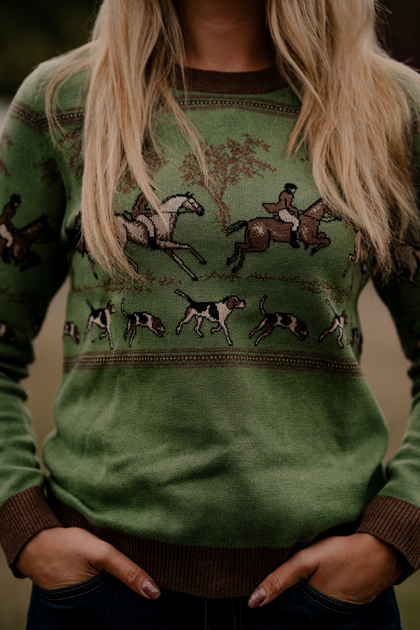 On the Hunt Eq Knit Fox Trot Sweater