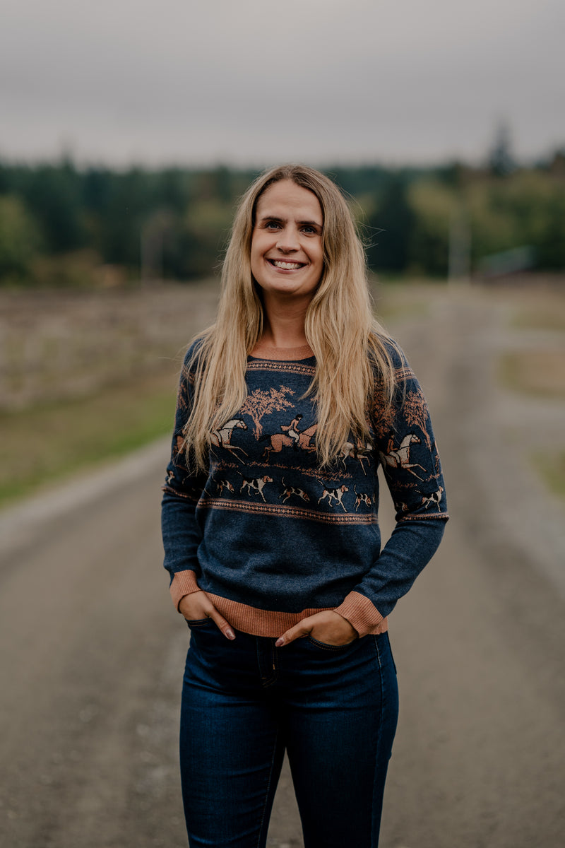 On the Hunt Eq Knit Fox Trot Sweater