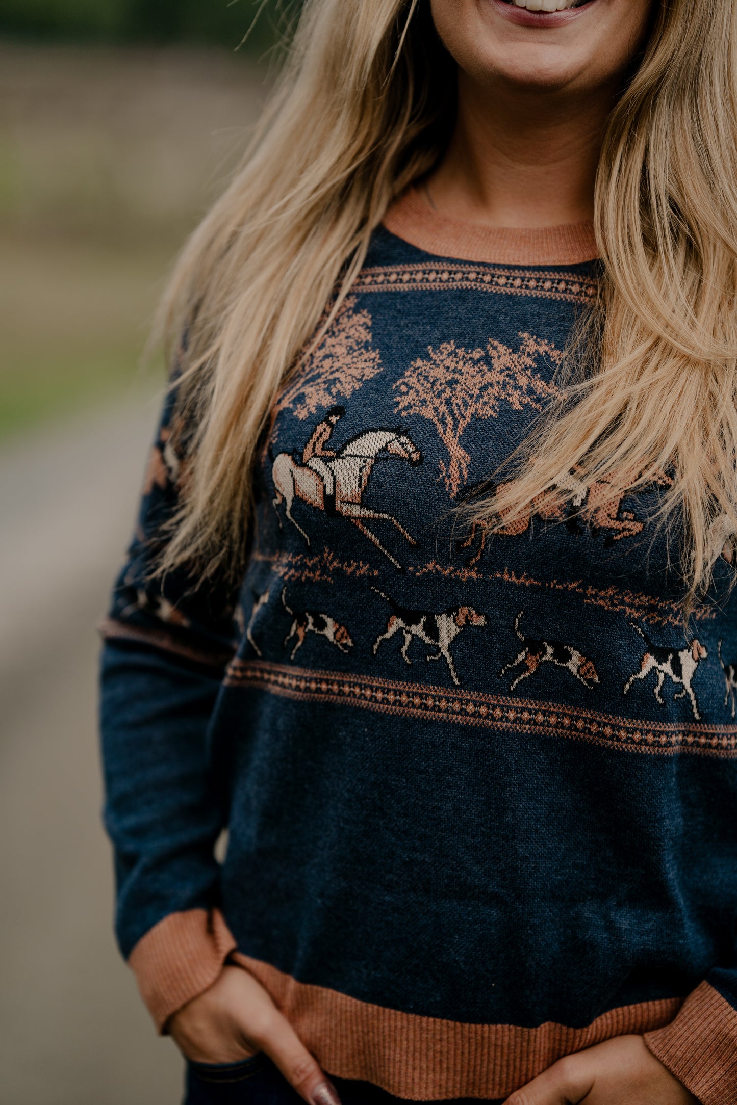 On the Hunt Eq Knit Fox Trot Sweater