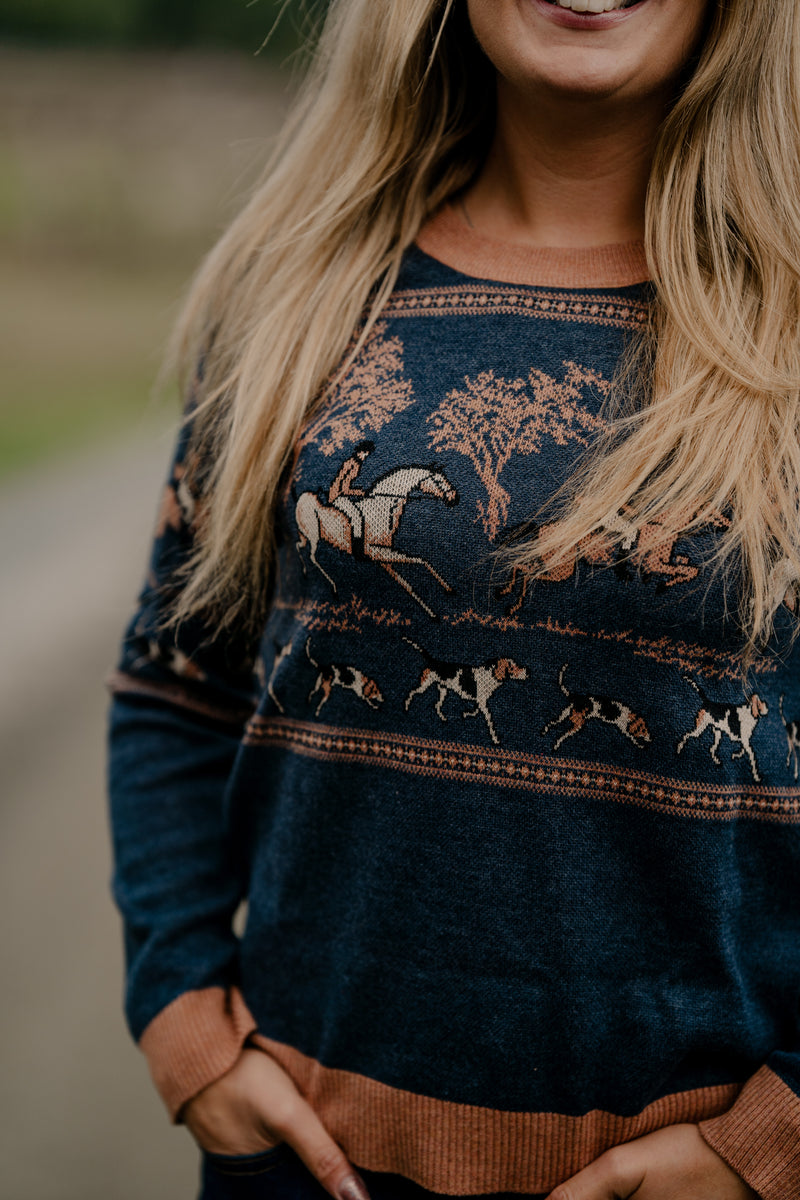 On the Hunt Eq Knit Fox Trot Sweater