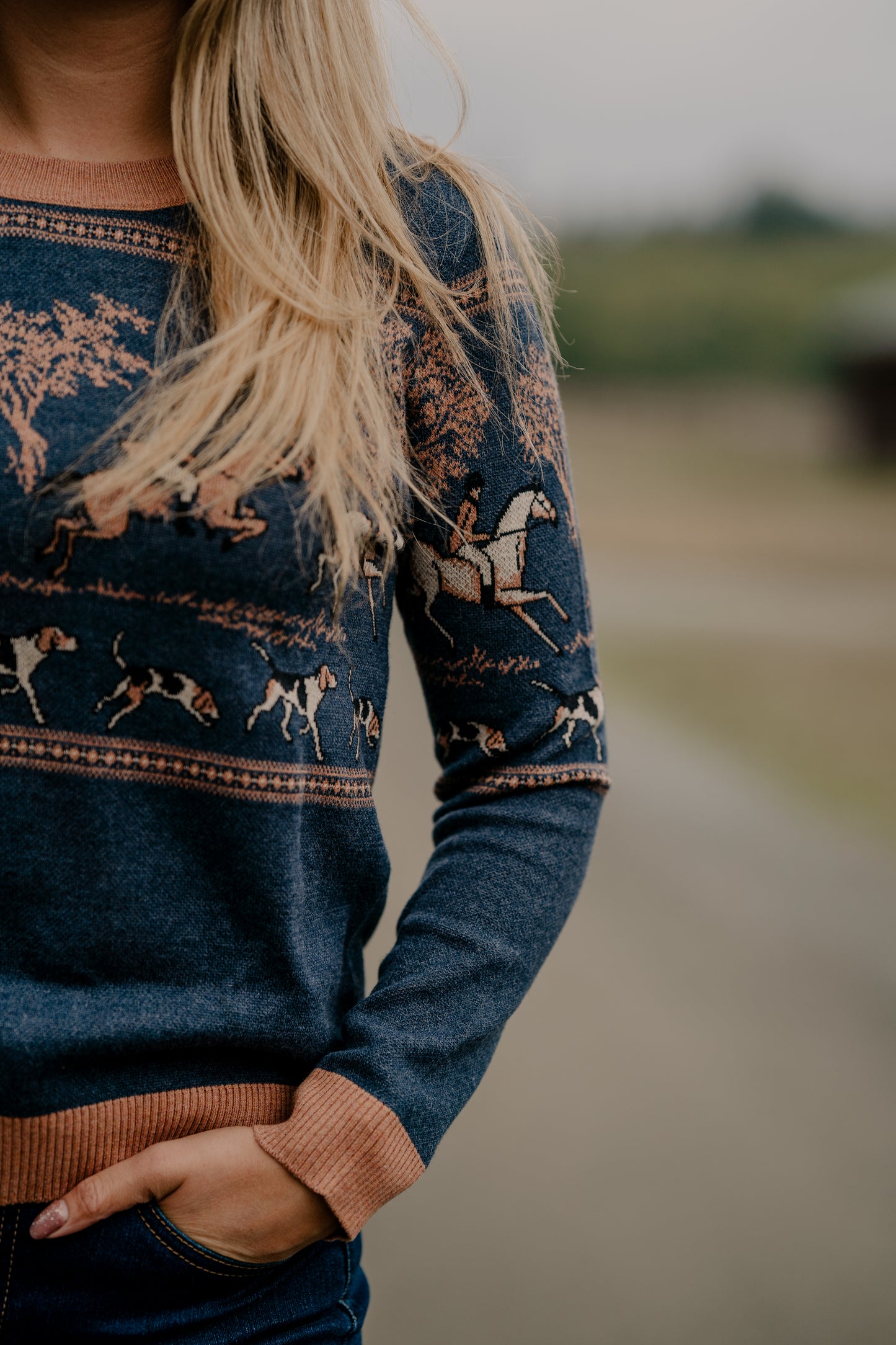 On the Hunt Eq Knit Fox Trot Sweater