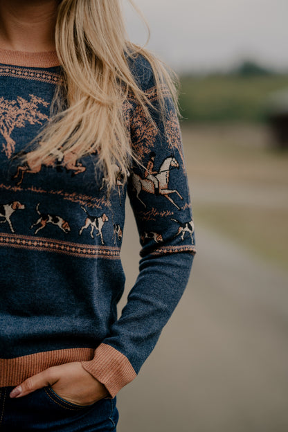 On the Hunt Eq Knit Fox Trot Sweater