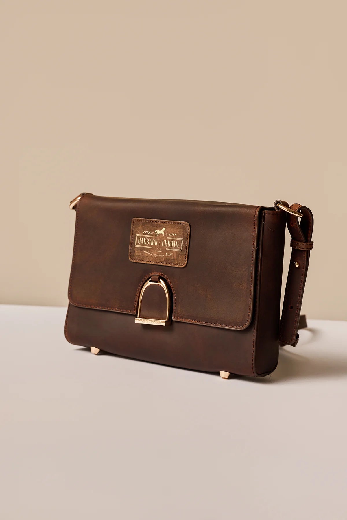 Oakbark & Chrome Shoulder Bag