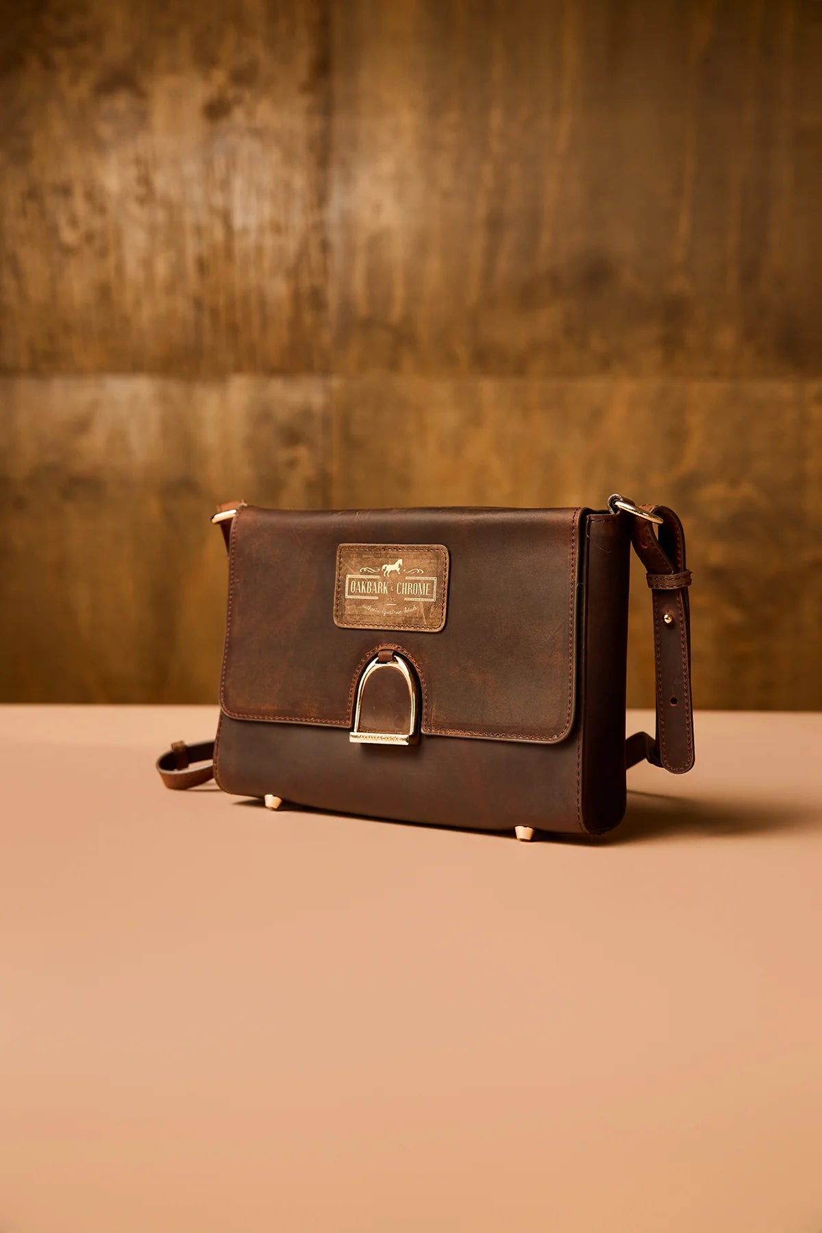Oakbark & Chrome Shoulder Bag