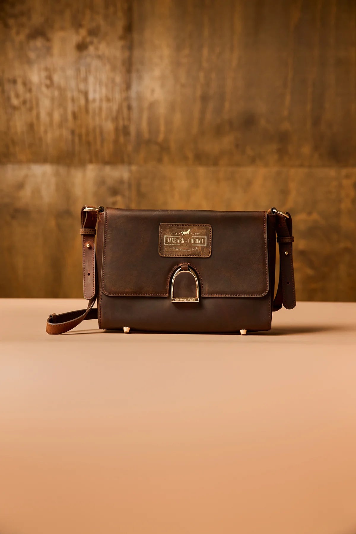 Oakbark & Chrome Shoulder Bag