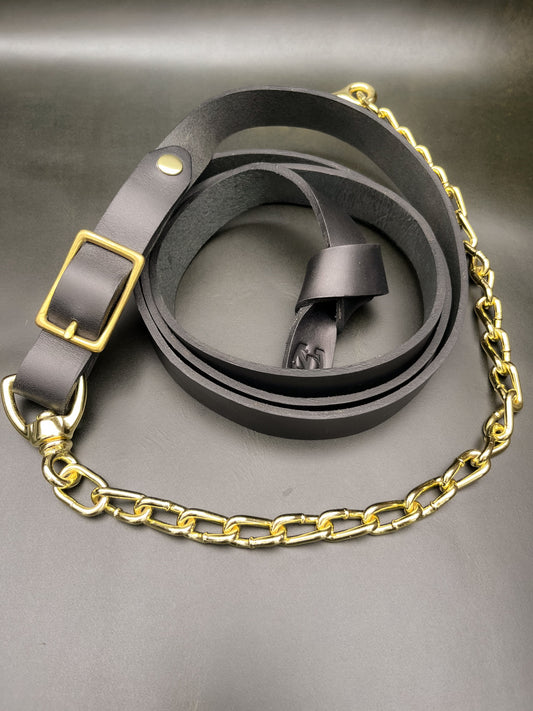 Saddle & Roam Black Leather Lead Shank