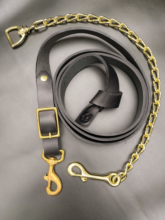 Saddle & Roam Black Leather Lead Shank
