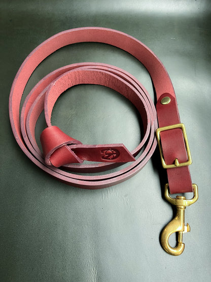 Saddle & Roam Burgundy Leather Lead Shank
