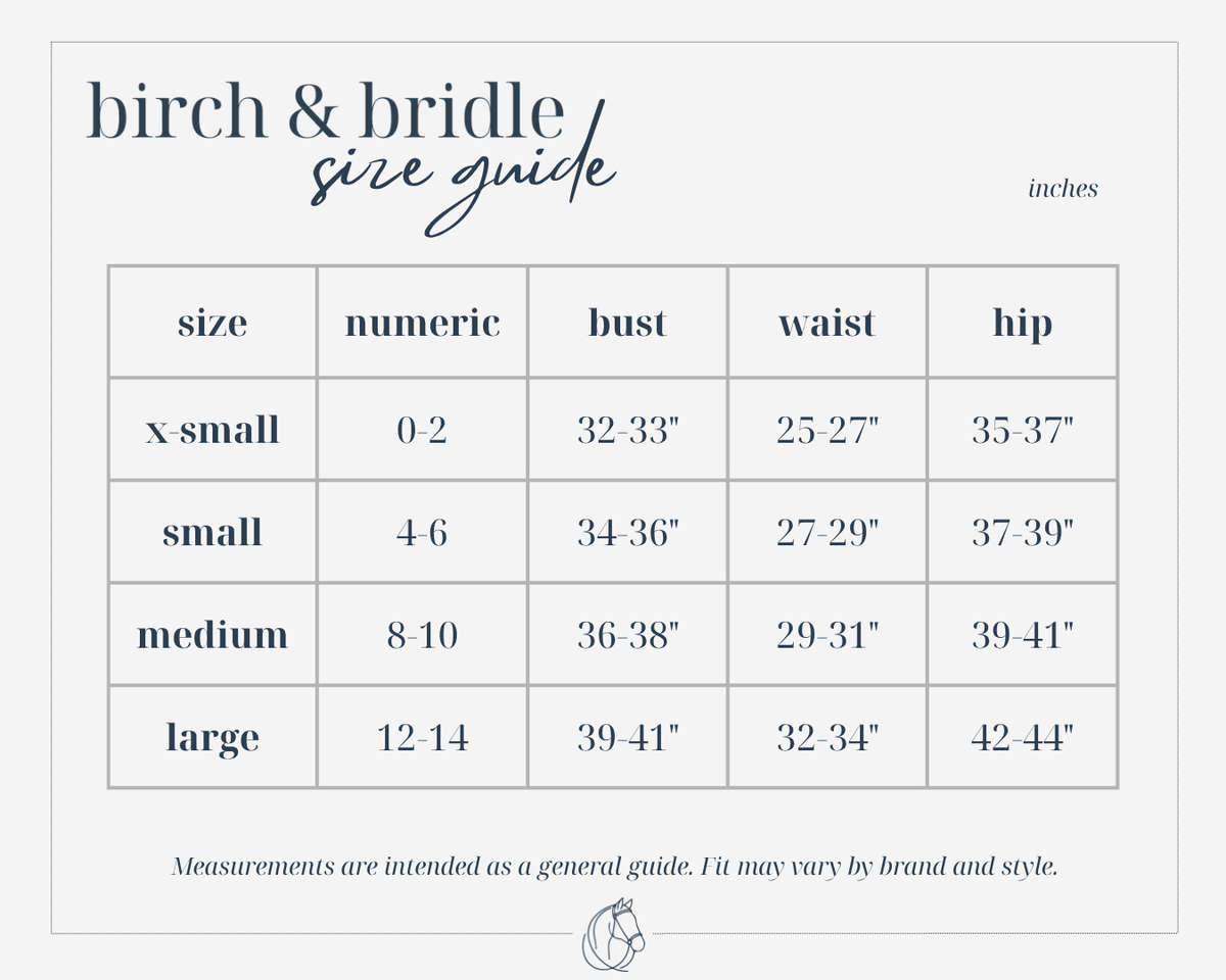 On the Hunt Fox Trot Knit Size Chart