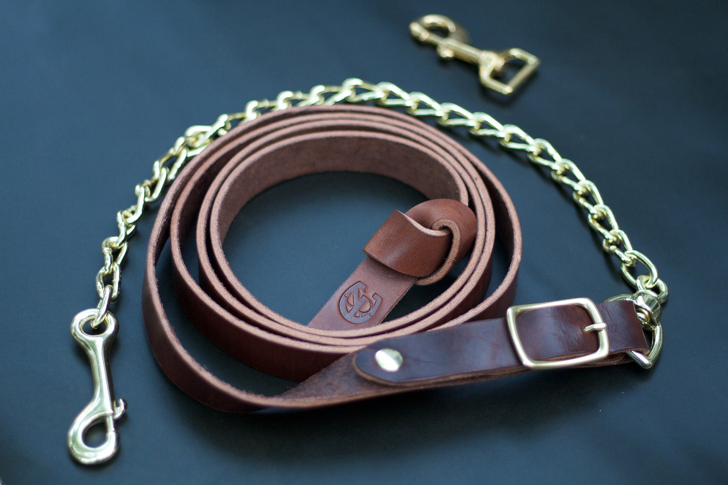 Saddle & Roam Brown Leather Lead Shank