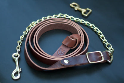 Saddle & Roam Brown Leather Lead Shank