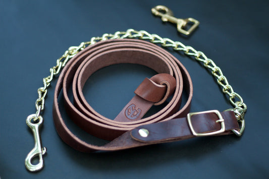 Saddle & Roam Brown Leather Lead Shank