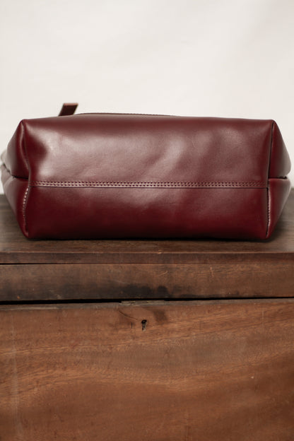 Saddle & Roam Burgundy Floral Leather Tote Bag