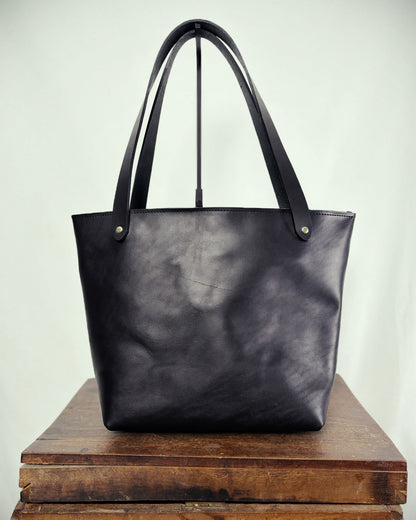 Saddle & Roam Black Floral Leather Tote Bag