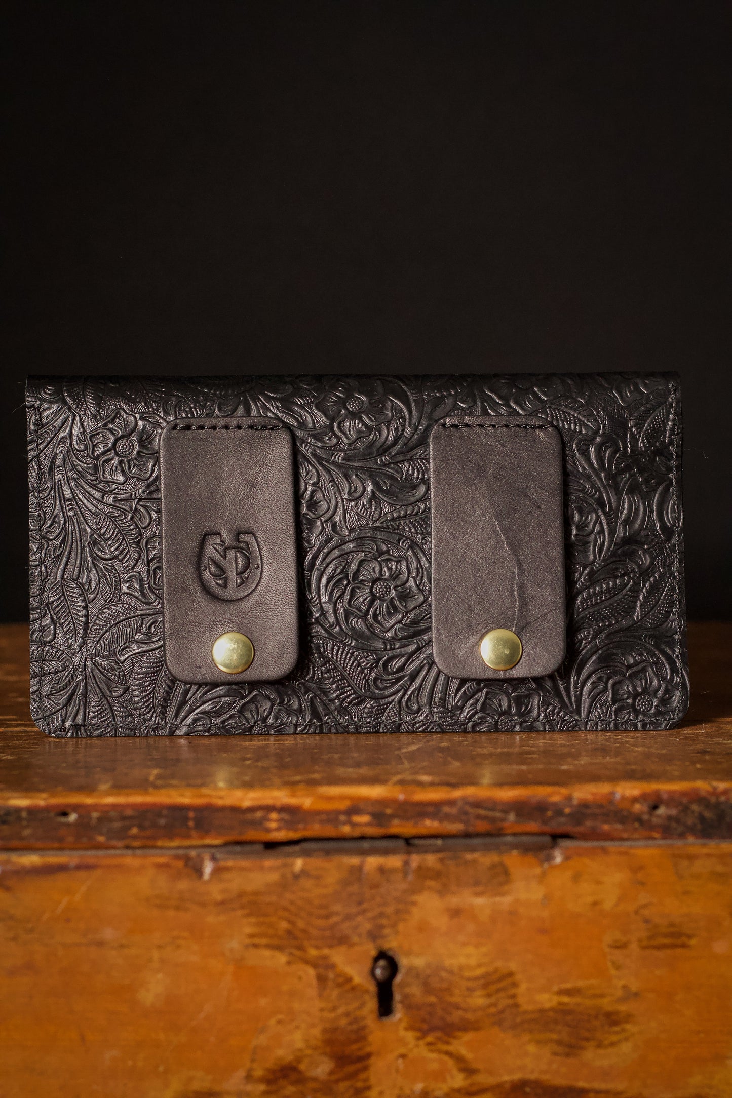 Saddle & Roam Black Floral Leather Belt Bag