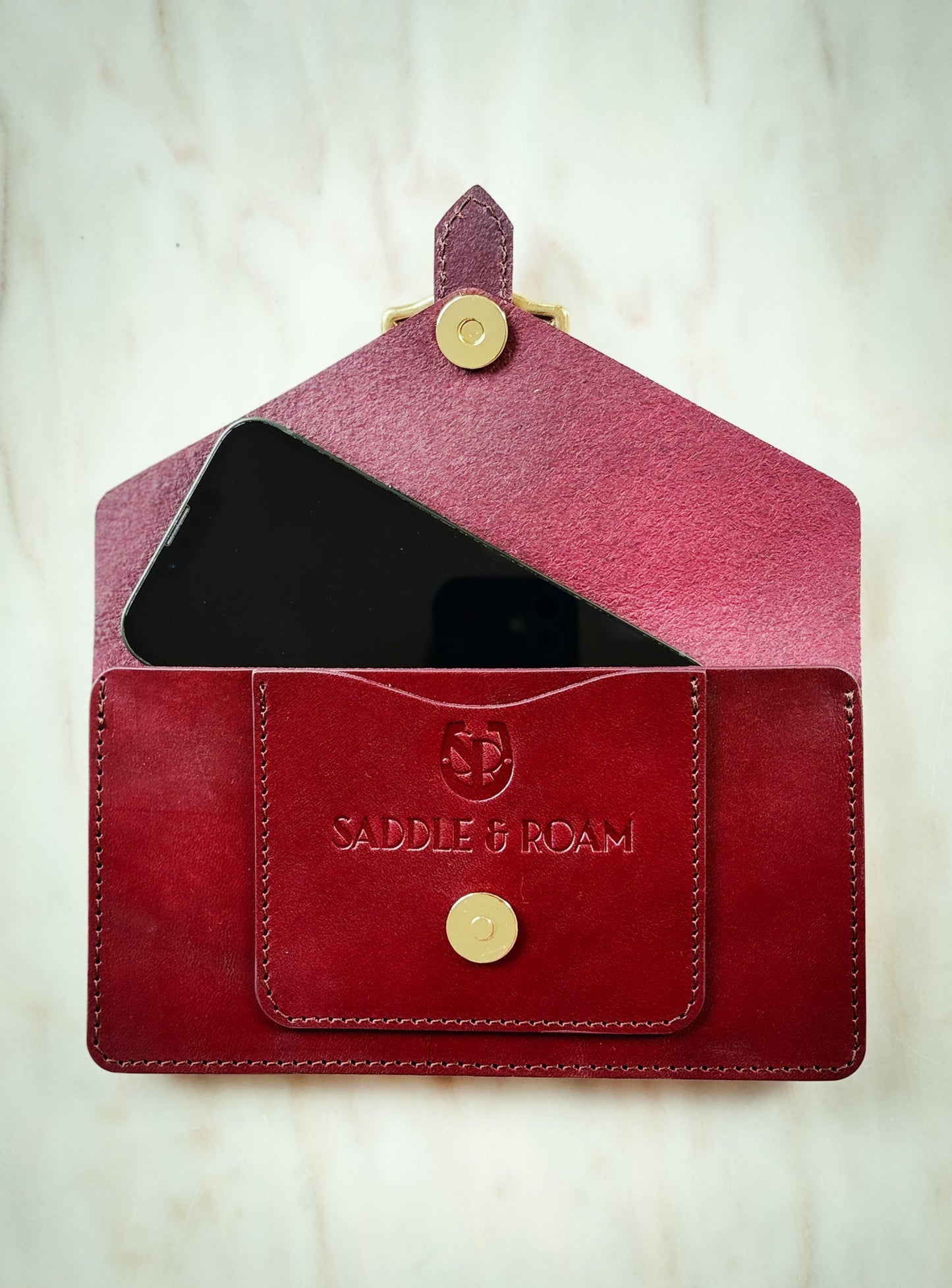 Saddle & Roam Burgundy Leather Belt Bag