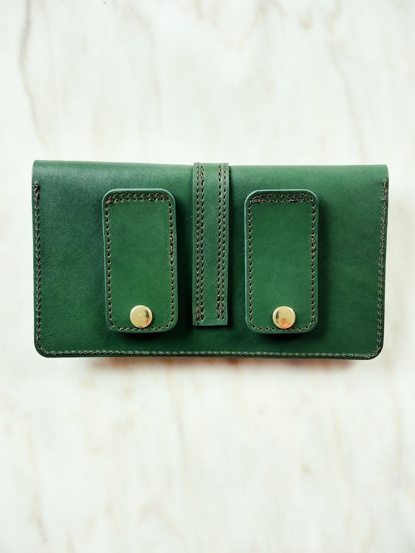 Saddle & Roam Green Leather Belt Bag
