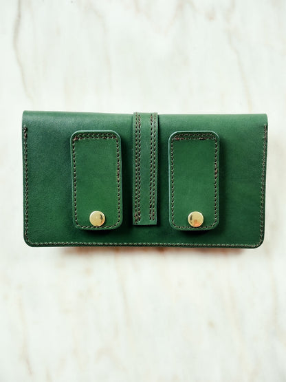 Saddle & Roam Green Leather Belt Bag