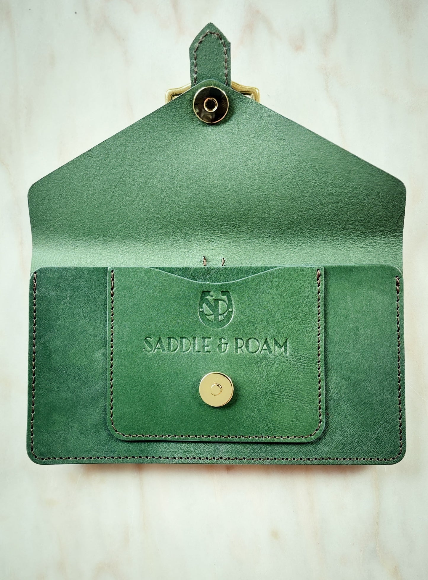 Saddle & Roam Green Leather Belt Bag