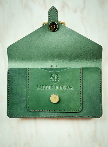 Saddle & Roam Green Leather Belt Bag