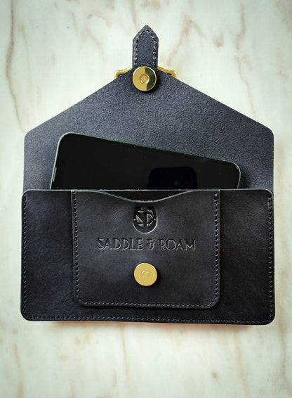 Saddle & Roam Black Leather Belt Bag