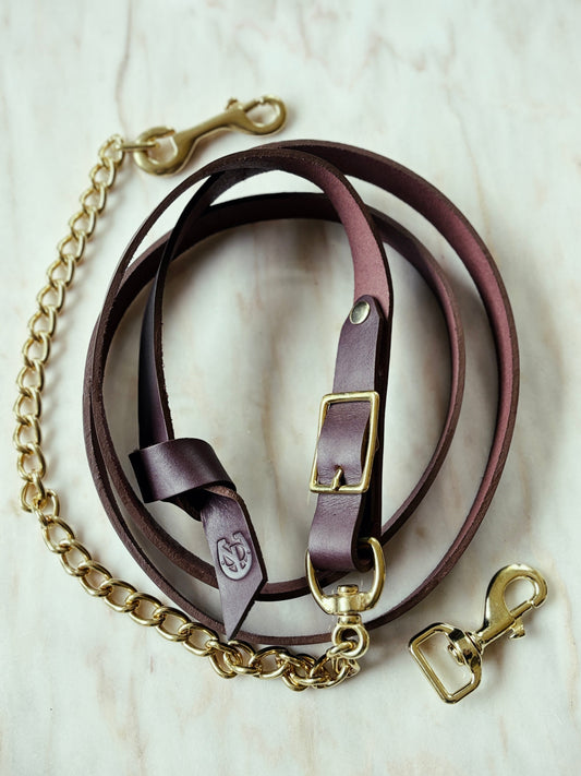 Saddle & Roam Brown Leather Lead Shank