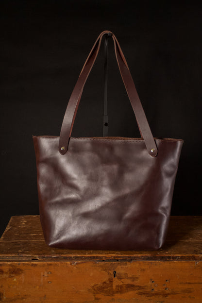 Saddle & Roam Brown Floral Leather Tote Bag