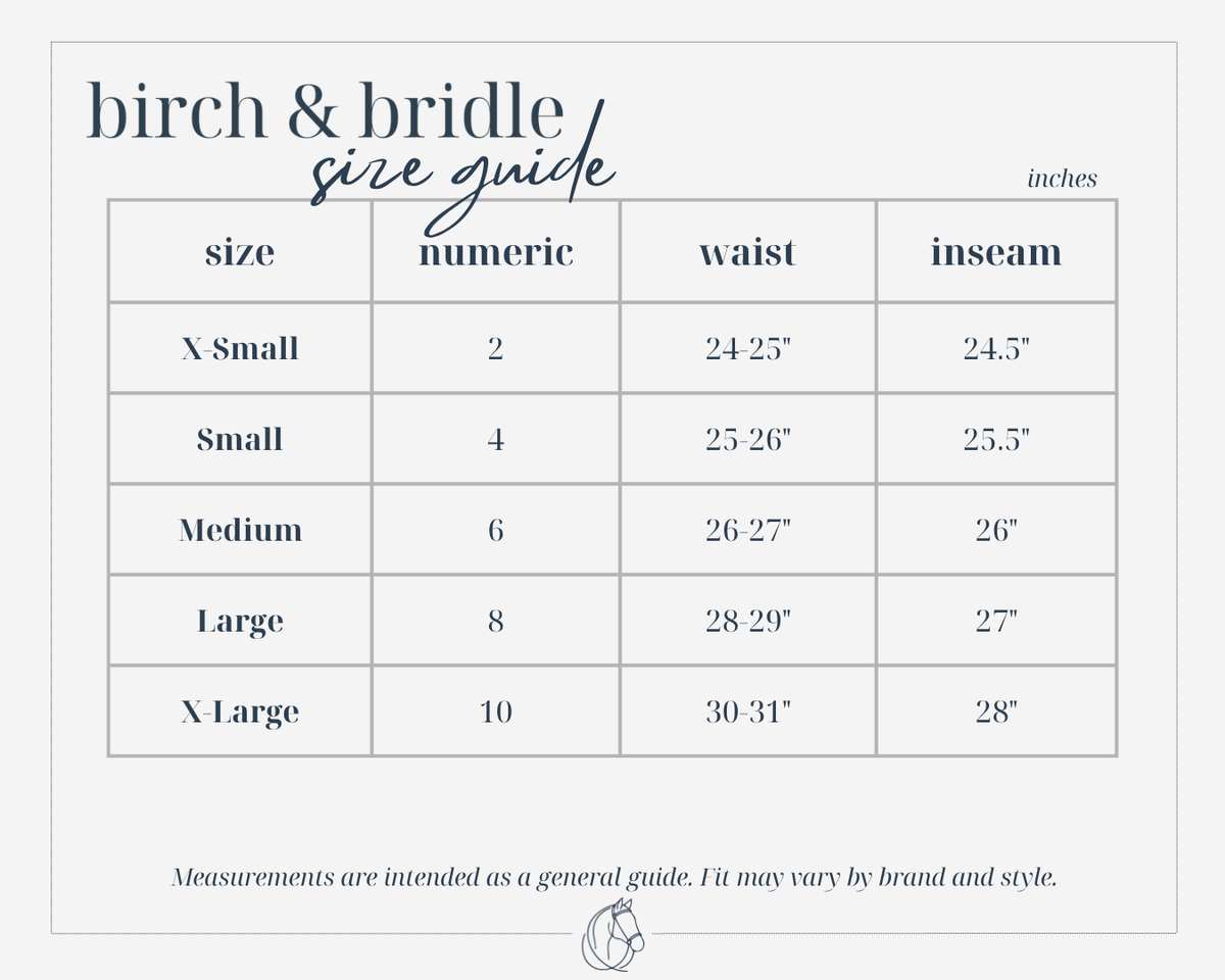 Stella Cavalla Astra Breeches Size Chart