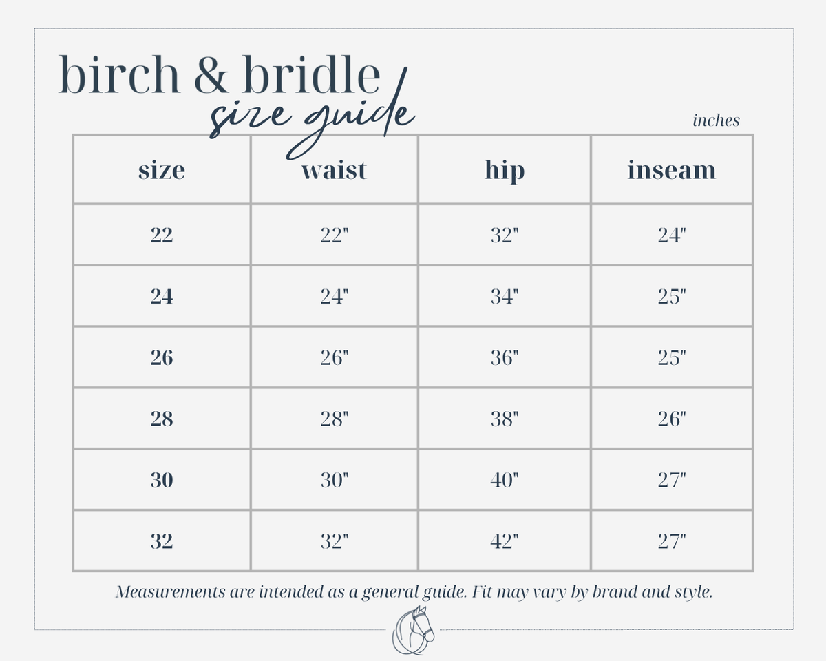 TKEQ Sport Breeches Size Chart