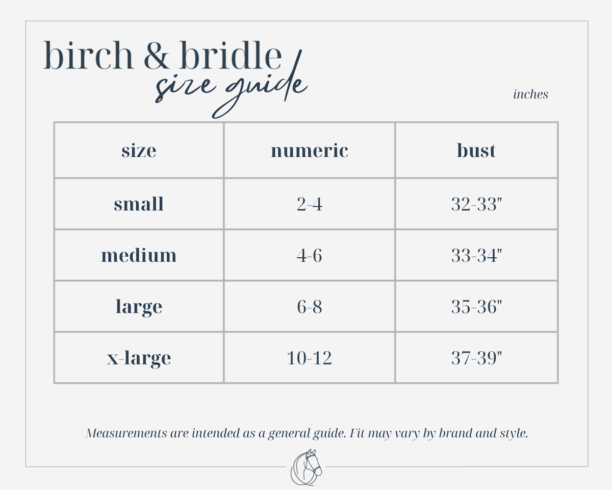 BIRCH LABEL Cotton Knit Size Chart