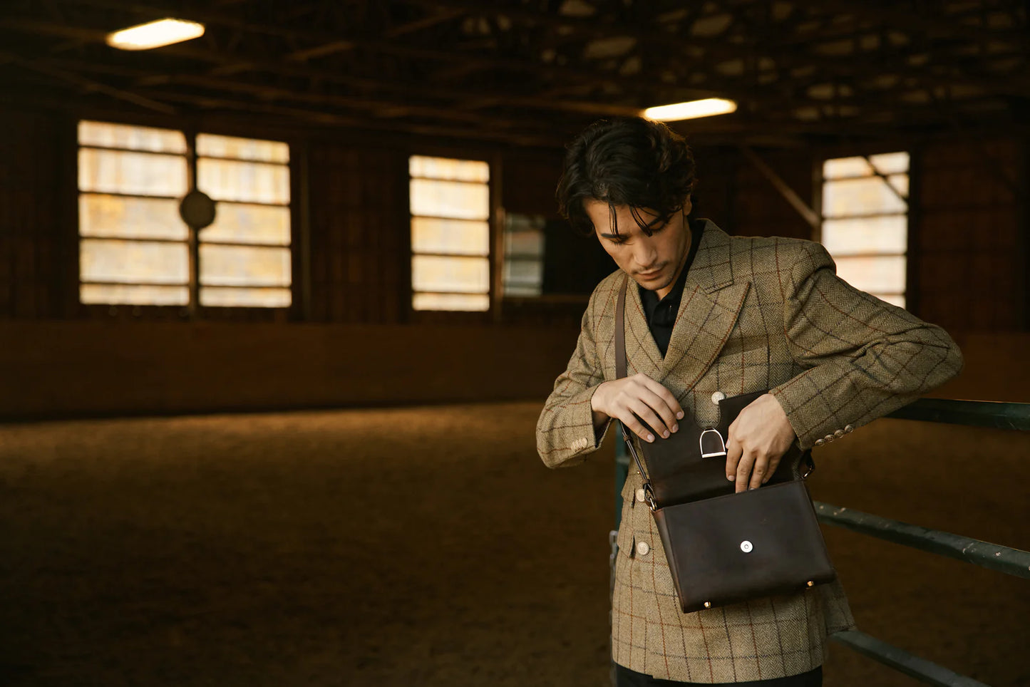 Oakbark & Chrome Shoulder Bag